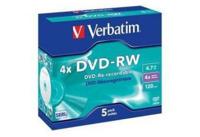 Verbatim DVD-Re-recordable (Matt Silver)  4X (Jewel Case)